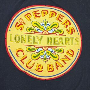 The Beatles Sgt Peppers T Shirt Mens 2XL Blue Cotton Rock Band Graphic Classic